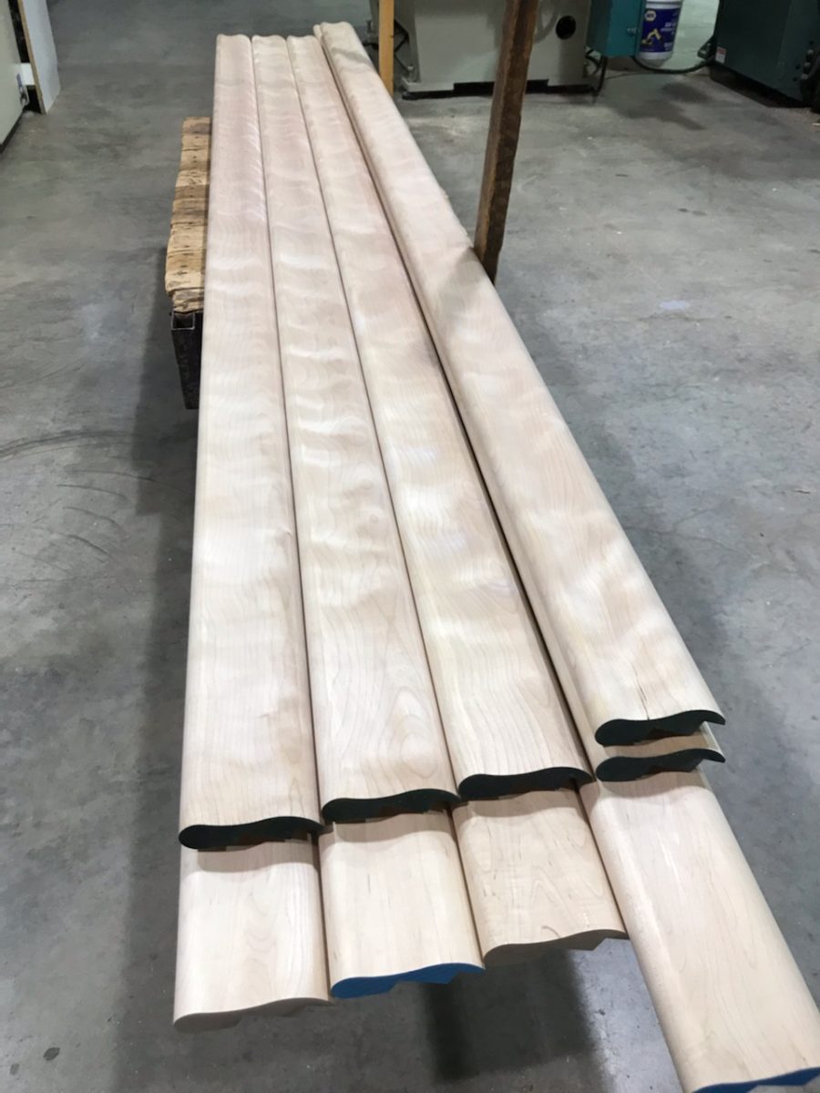 BR475 Curly Birch Bar Rail Molding - Hardwoods Incorporated